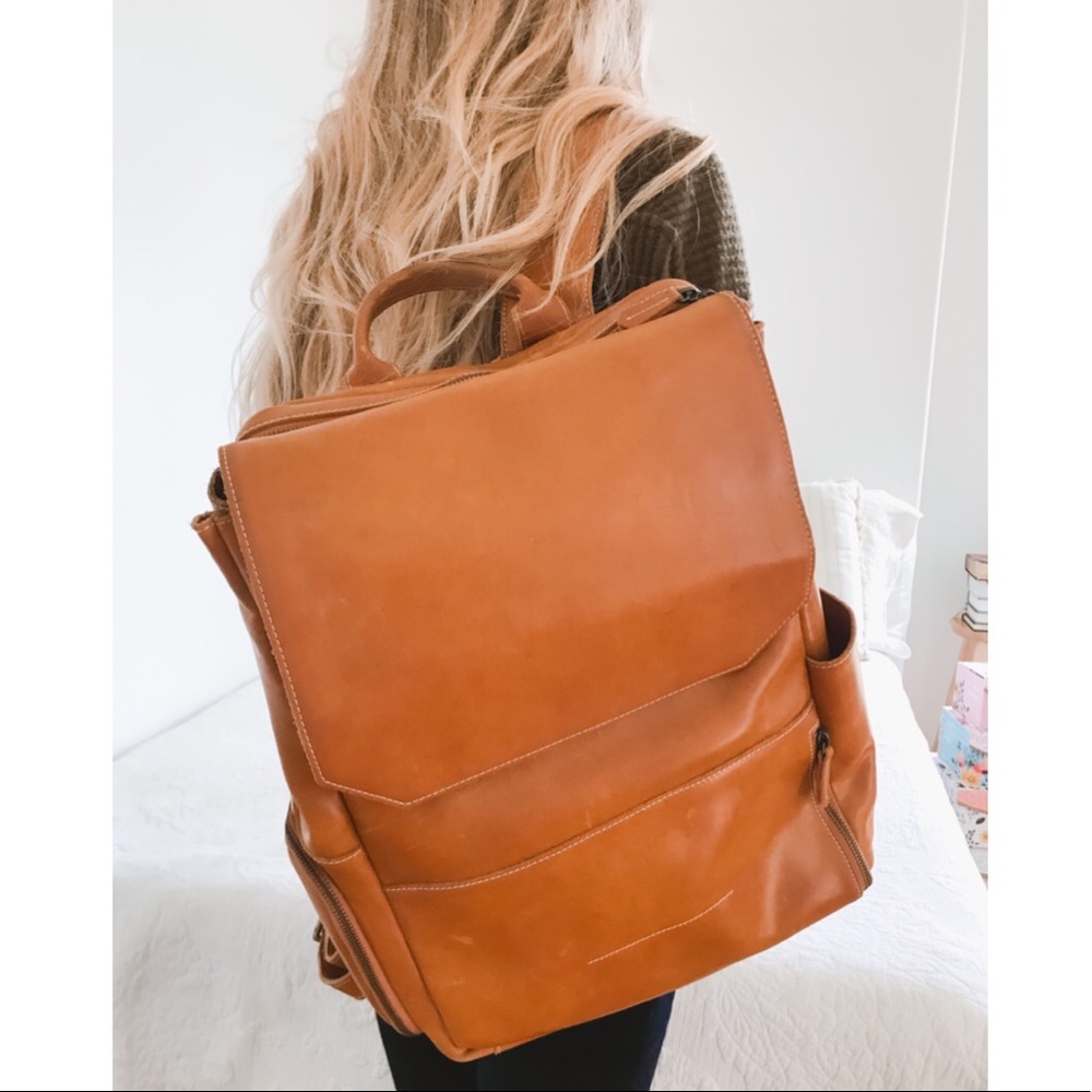 Genuine Leather Backpack Laptop Sleeve Camera Bag